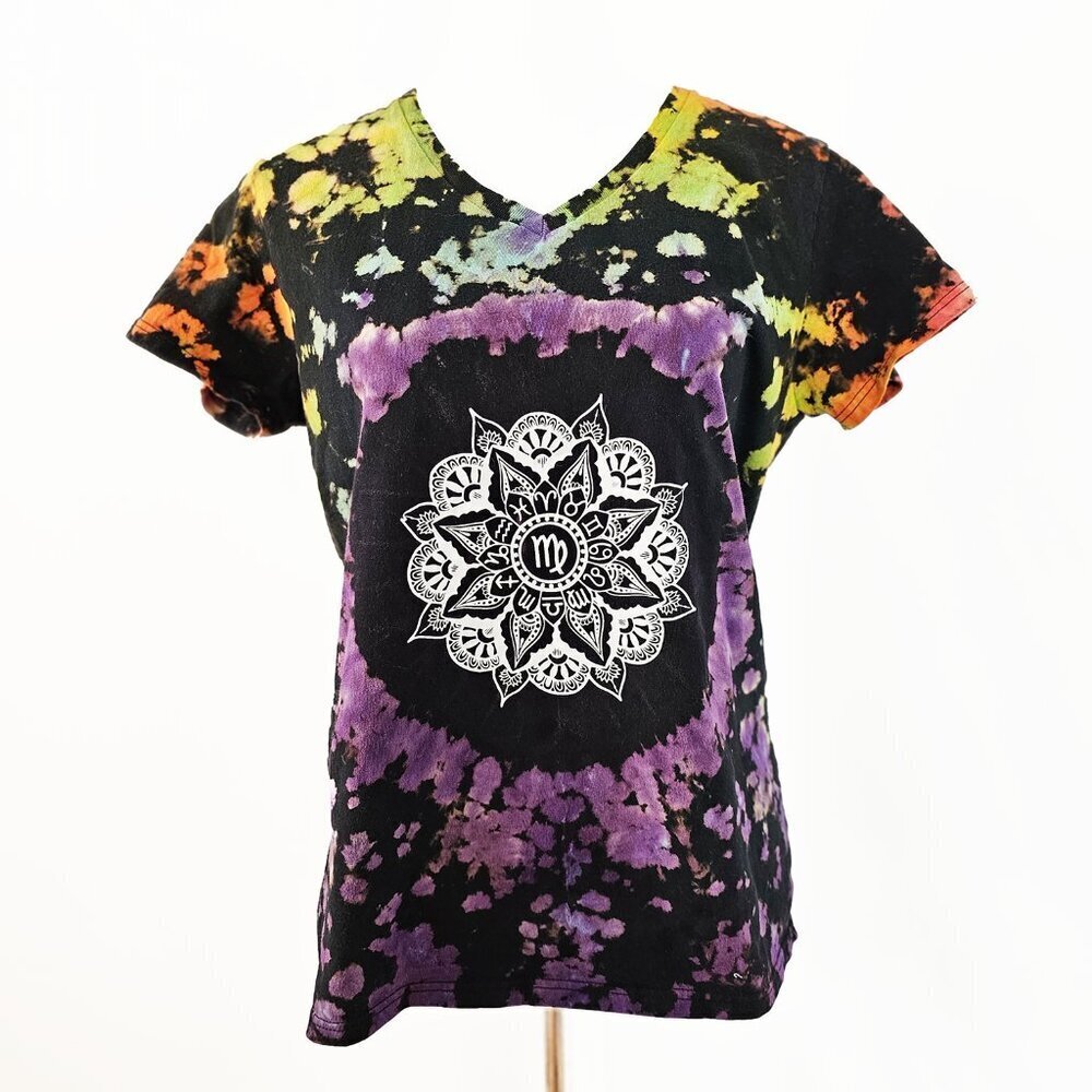 Virgo Zodiac Sign Mandala  Tie Dye  Women's Tshirt
